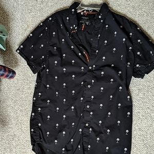 Cactus Man palm tree button up size M slim fit